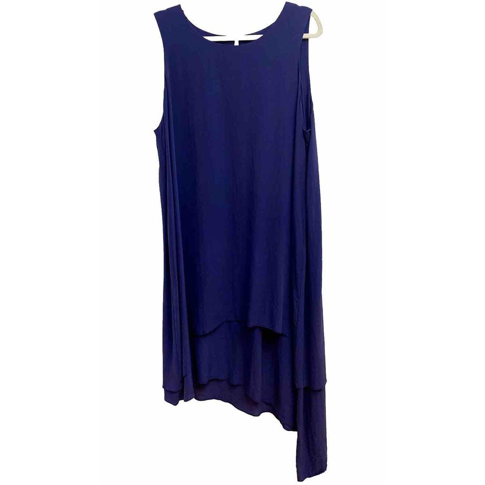 Eileen Fisher Asymmetrical Midi Dress in Deep Blue
